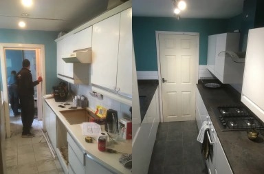 Before and after of kitchen we have designed and installed for a customer